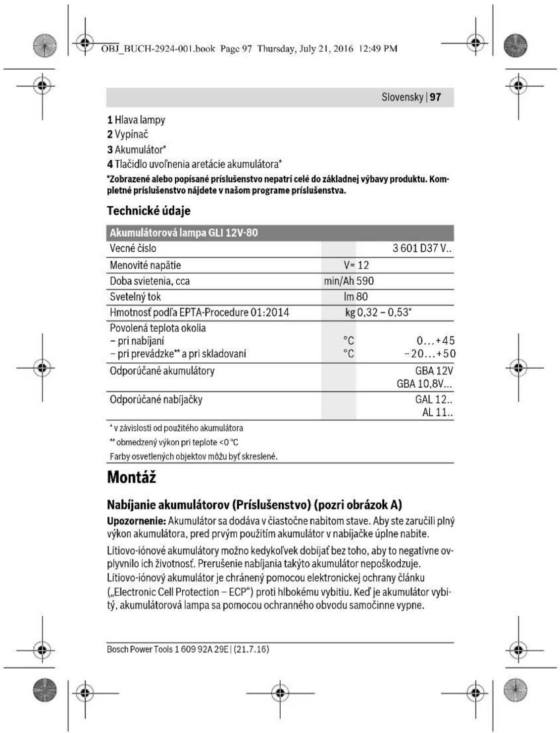 BOSCH GOP 12V28 Professional - Bezpečnostní upozorněné pro akumulátorové svitilny - 16