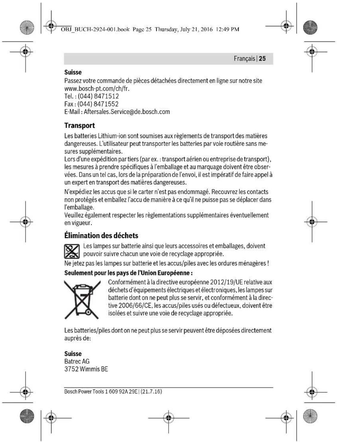BOSCH GOP 12V28 Professional - Sicherheitshinweise für Akku-Leuchten - 28