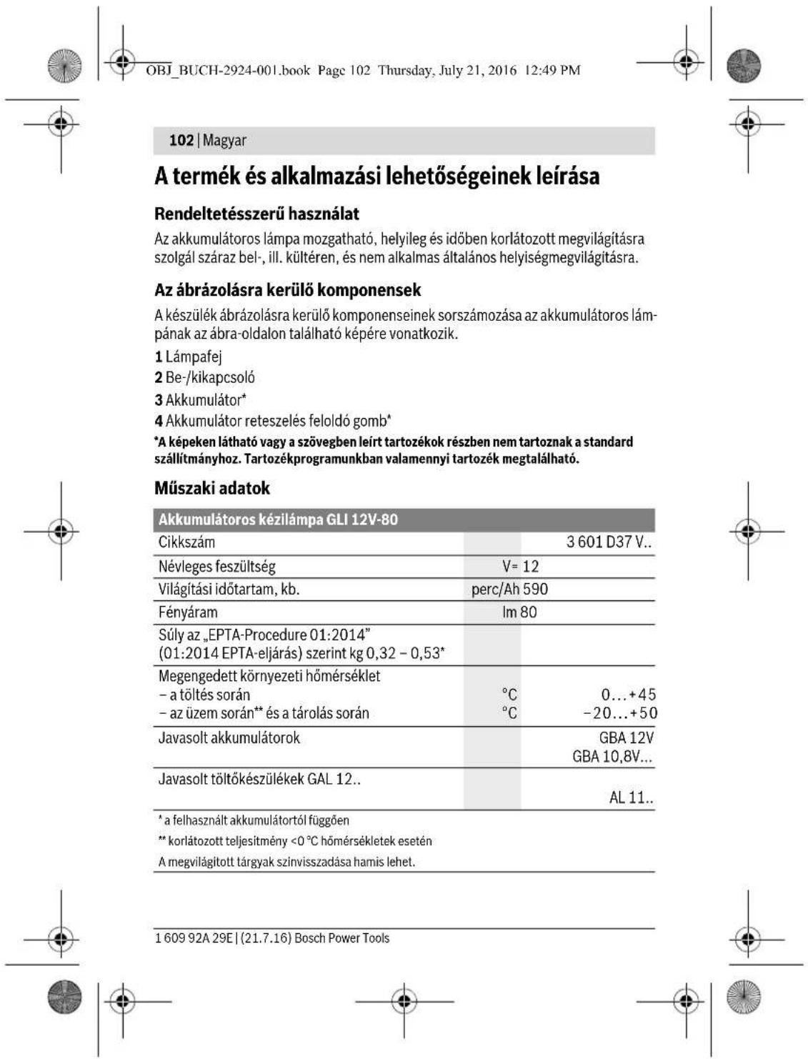 BOSCH GOP 12V28 Professional - Biztonsagi eloirasok az akkumulatoros lampakhoz - 10