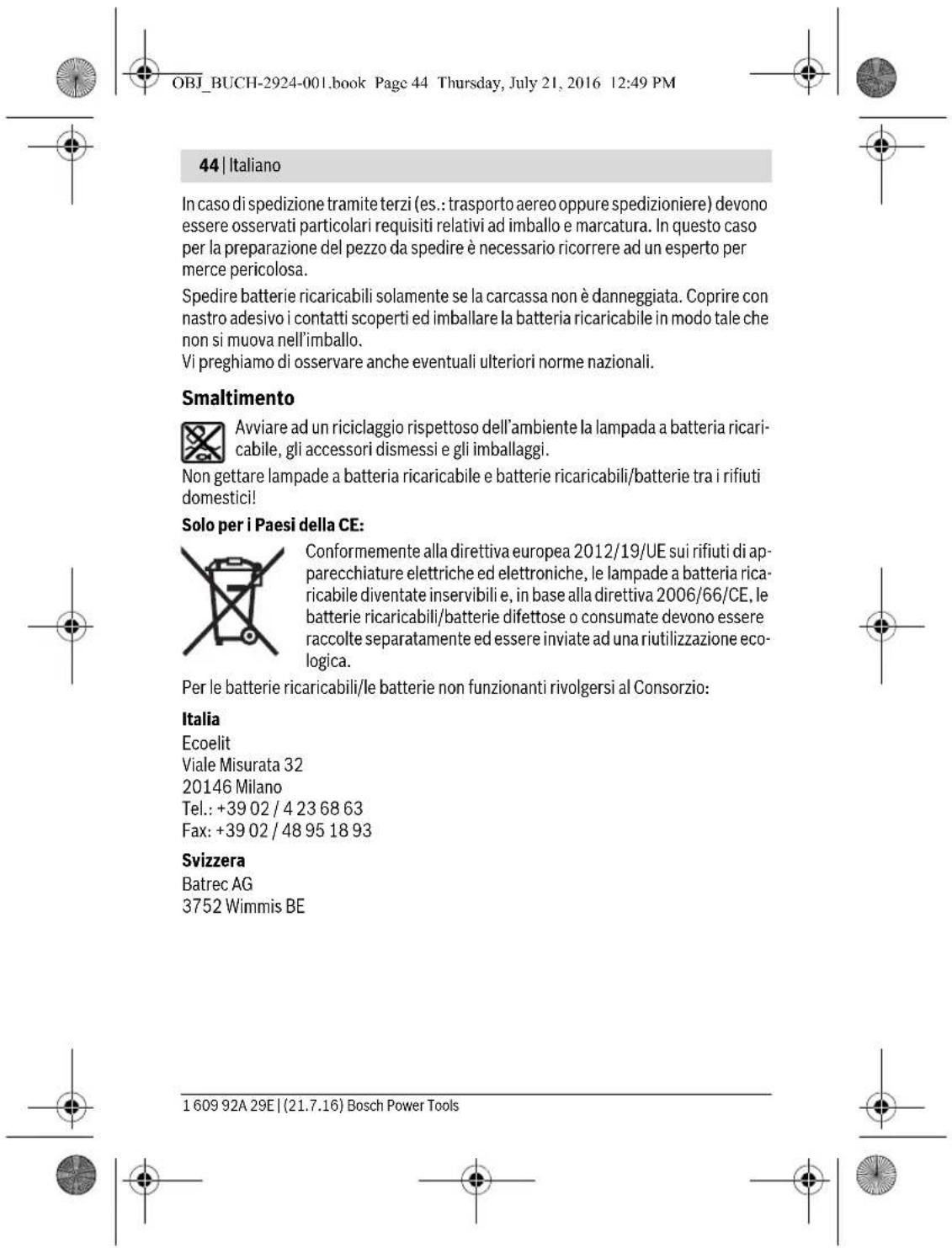 BOSCH GOP 12V28 Professional - Indicazioni di sicurezza per lampade a batteria ricaricabile - 11