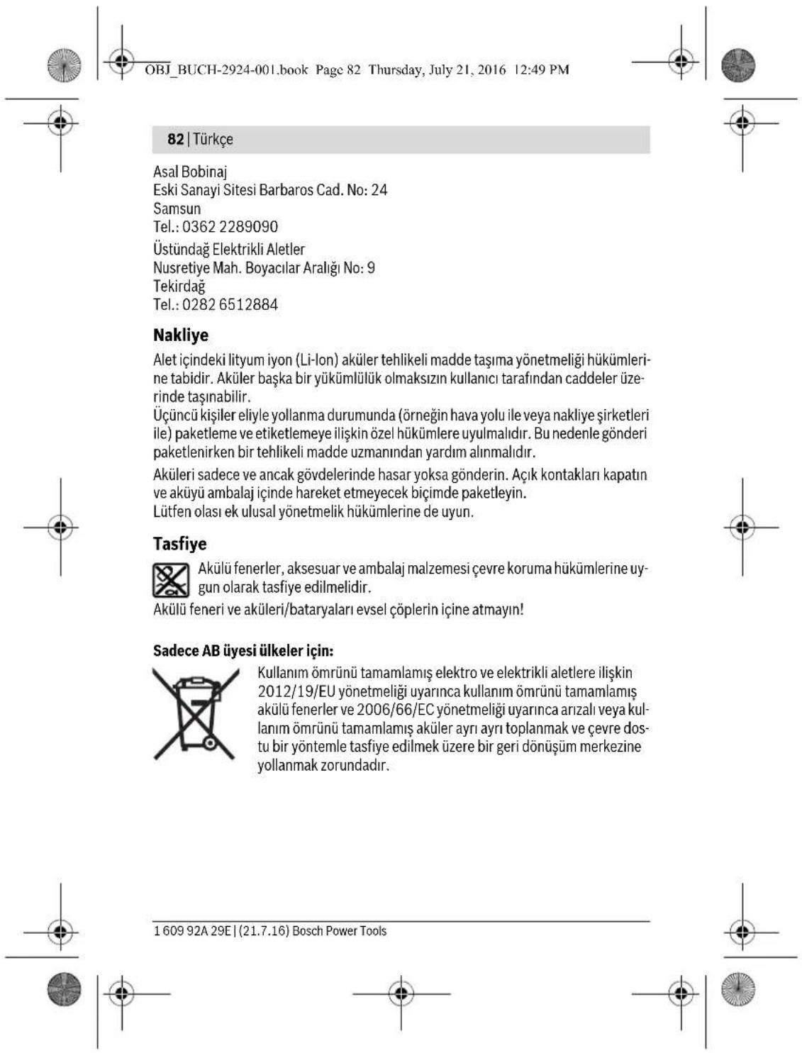 BOSCH GOP 12V28 Professional - Akūlī fenerler ici güvenlik talimati - 9
