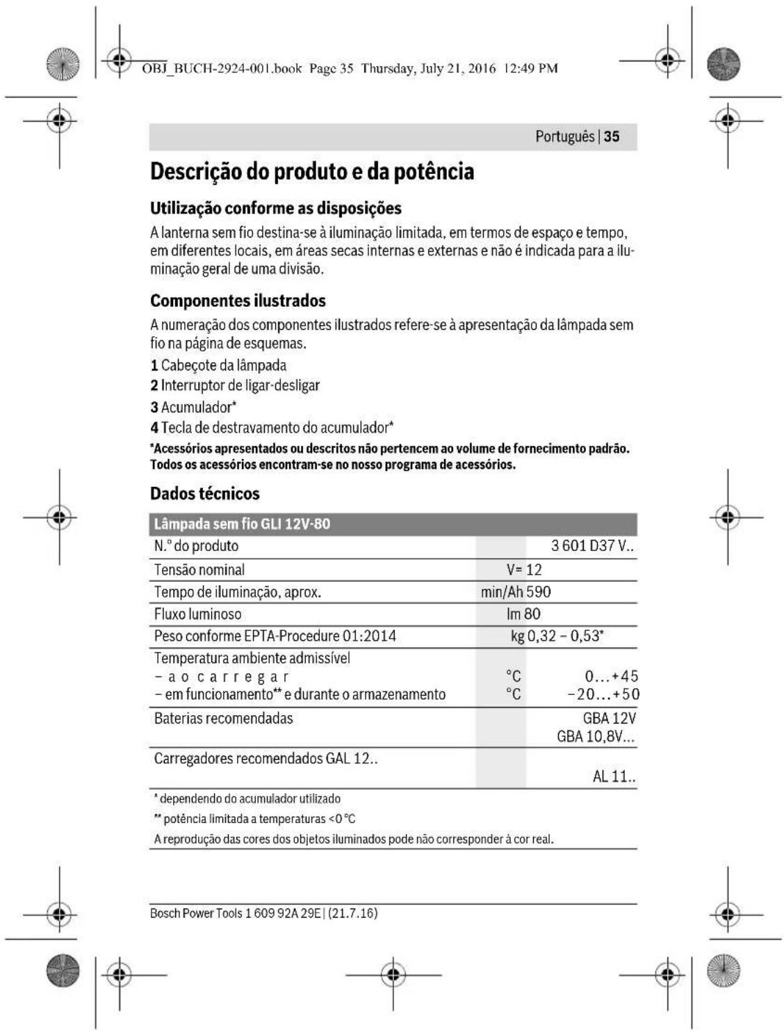 BOSCH GOP 12V28 Professional - Sicherheitshinweise für Akku-Leuchten - 38