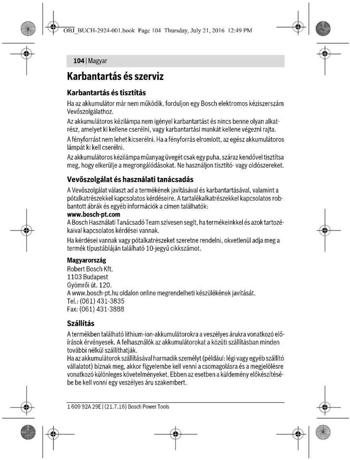 BOSCH GOP 12V28 Professional - Biztonsagi eloirasok az akkumulatoros lampakhoz - 12