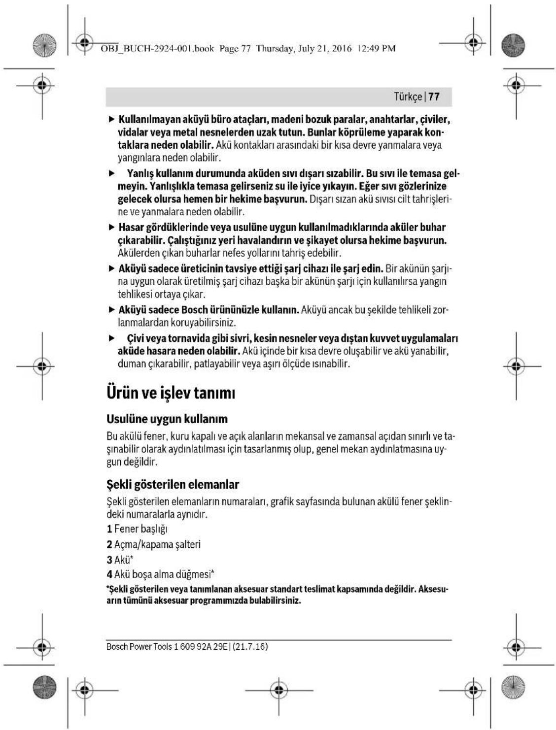 BOSCH GOP 12V28 Professional - Akūlī fenerler ici güvenlik talimati - 4