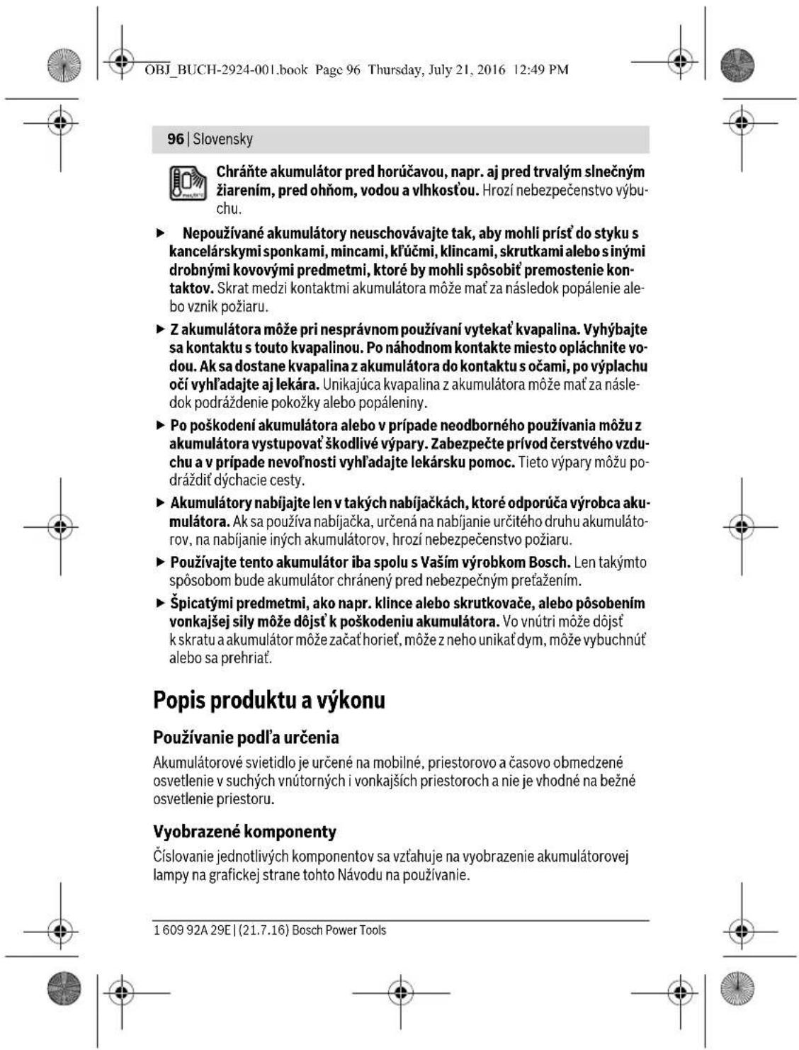 BOSCH GOP 12V28 Professional - Bezpečnostní upozorněné pro akumulátorové svitilny - 15