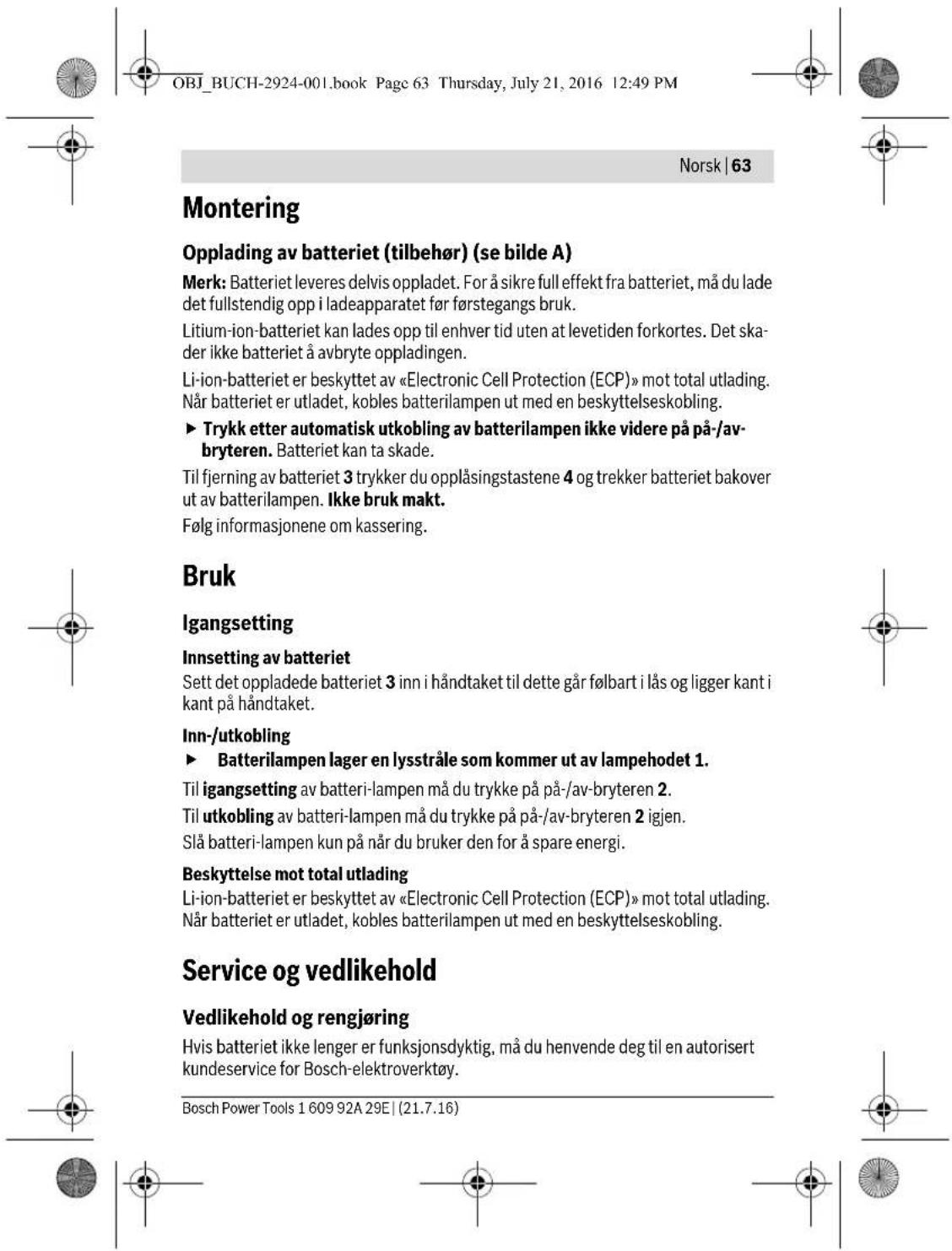 BOSCH GOP 12V28 Professional - Opplading av batteriet (se bilde A) - 14