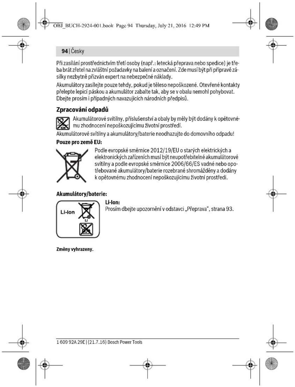 BOSCH GOP 12V28 Professional - Bezpečnostní upozorněné pro akumulátorové svitilny - 13