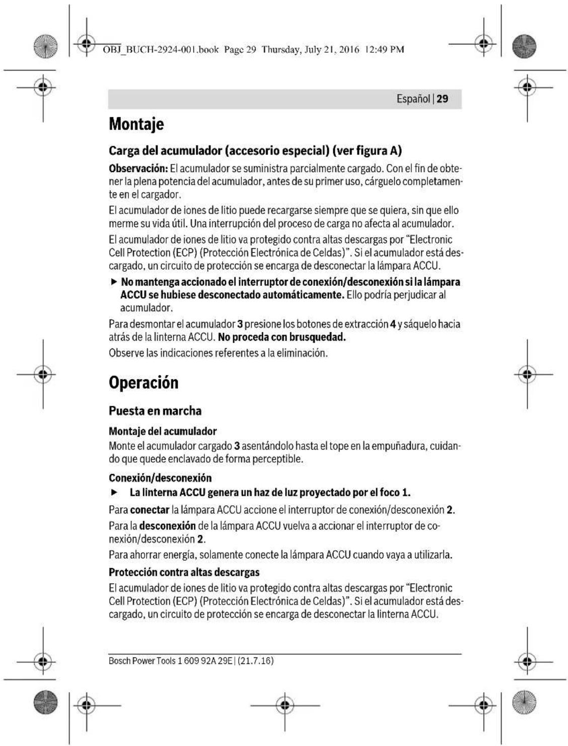 BOSCH GOP 12V28 Professional - Sicherheitshinweise für Akku-Leuchten - 32