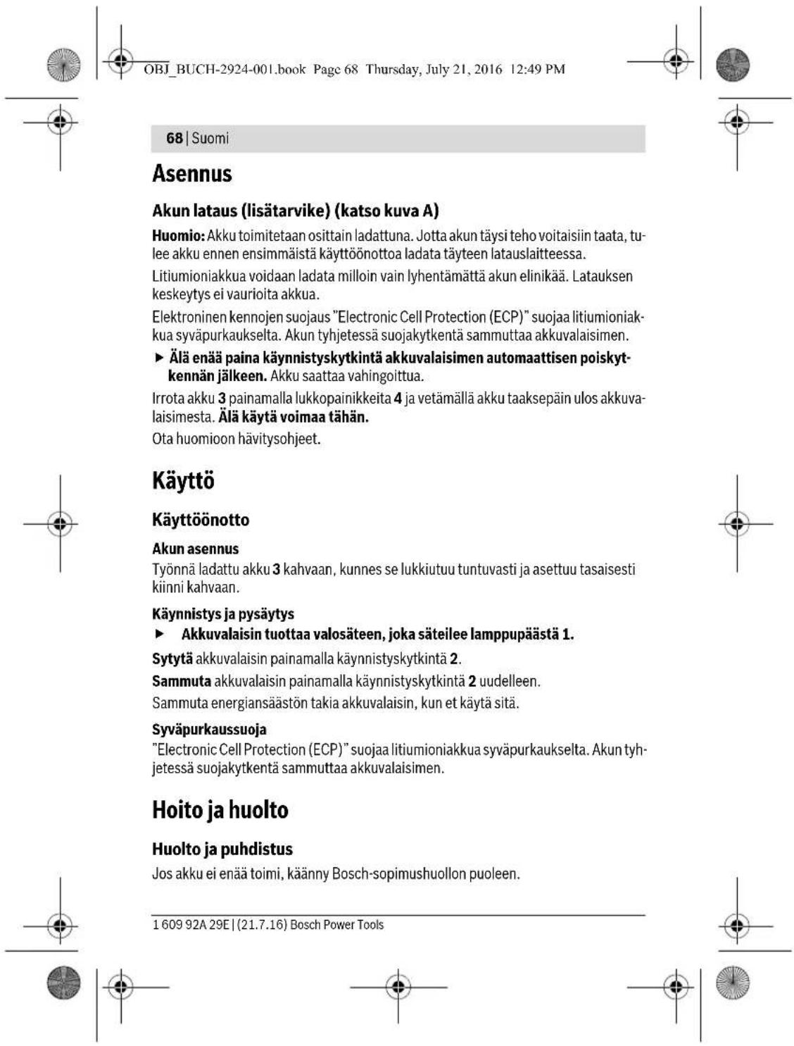 BOSCH GOP 12V28 Professional - Akkuvalaisimen turvallisuusohjeet - 11
