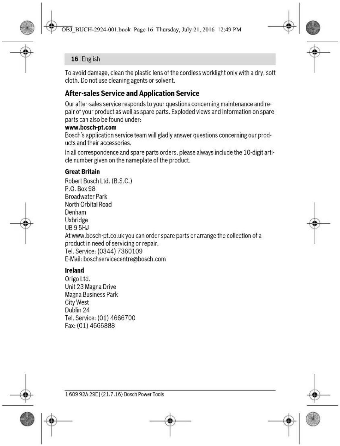BOSCH GOP 12V28 Professional - Sicherheitshinweise für Akku-Leuchten - 19