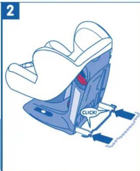 BEBE CONFORT Iséos Isofix - WICHTIG: Folgen Sie ausschließlich diesen Anweisungen um die Isofix-Rasterarme wieder in den Sockel hineinzuschieben/einzufahren, falls dieseirrtumlichausgefahrenwurden. - 2