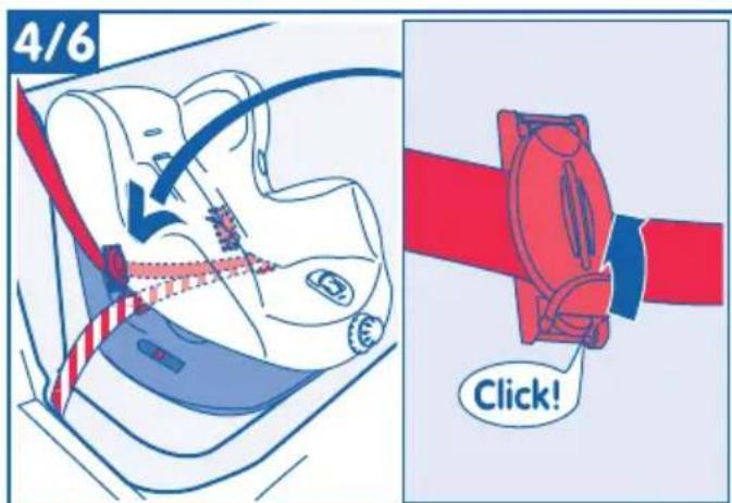 BEBE CONFORT Iséos Isofix - Sitzeinbau mit dem 3-Punkt-Gurt des Fahrzeuges wenn diese nicht mit ISOFIX ausgerüstet ist. - 3