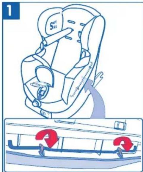 BEBE CONFORT Iséos Isofix - WICHTIG: Folgen Sie ausschließlich diesen Anweisungen um die Isofix-Rasterarme wieder in den Sockel hineinzuschieben/einzufahren, falls dieseirrtumlichausgefahrenwurden. - 1