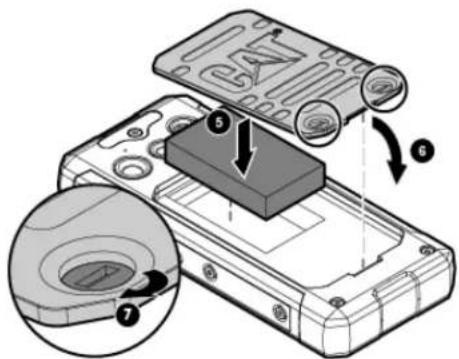 CAT B100 - Démarrage de votre téléphone mobile Installer la carte SIM et la batterie - 3