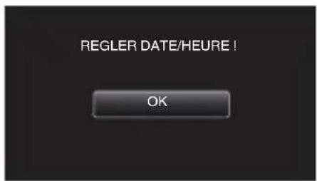 JVC GZR435 - [REGLER DATE/HEURE !] s'affiche. - 1