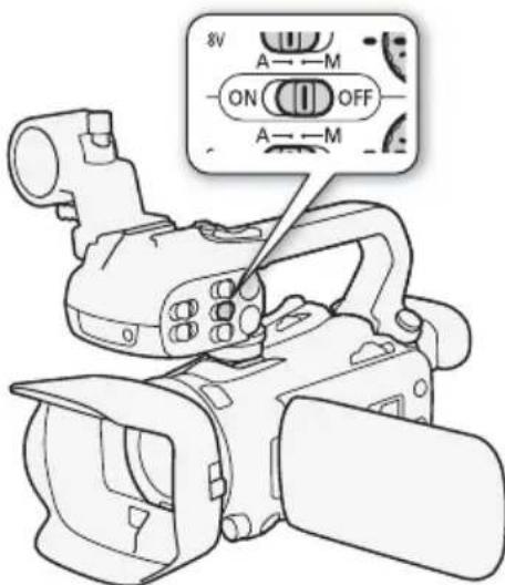 CANON XA35 - Réglez le commutateur ON/OFF d'entrée INPUT sur OFF. - 1