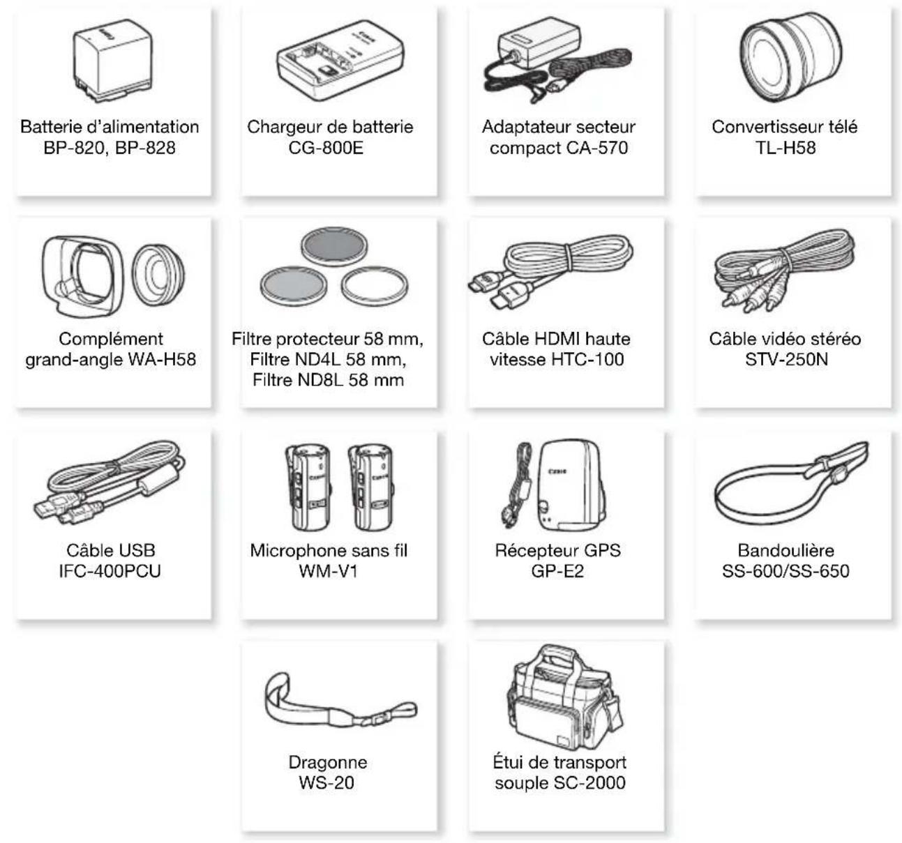 CANON XA35 - Accessoires en option (la disponibilité diffère d'un endroit à l'autre) - 1
