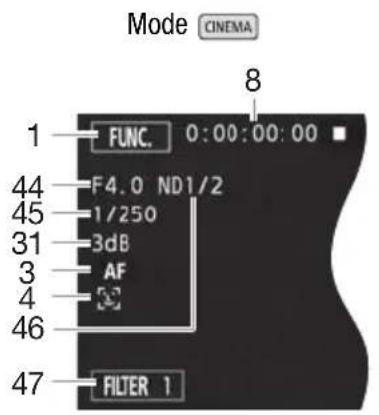 CANON XA35 - Annexe : icones et affichages sur l'écran - 3