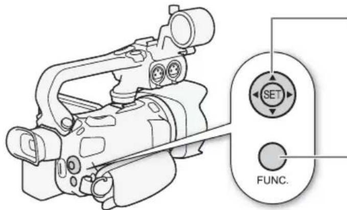 CANON XA35 - Utilisation de la touche FUNC. et du joystick - 1