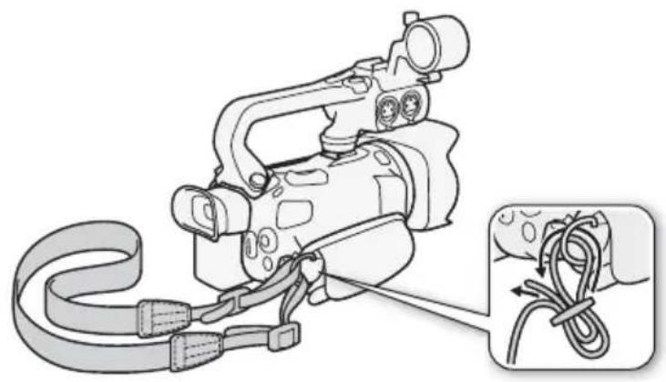 CANON XA35 - Fixation d'une bandouliere optionnelle - 1