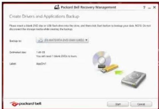 PACKARD BELL Easy Note LG - Créer la sauvégarde des pilotes et des applications - 2