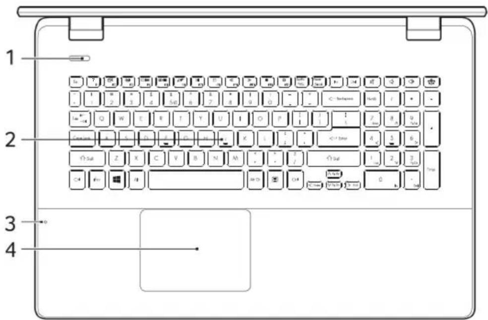 PACKARD BELL Easy Note LG - Vue supérieure - clavier - 1