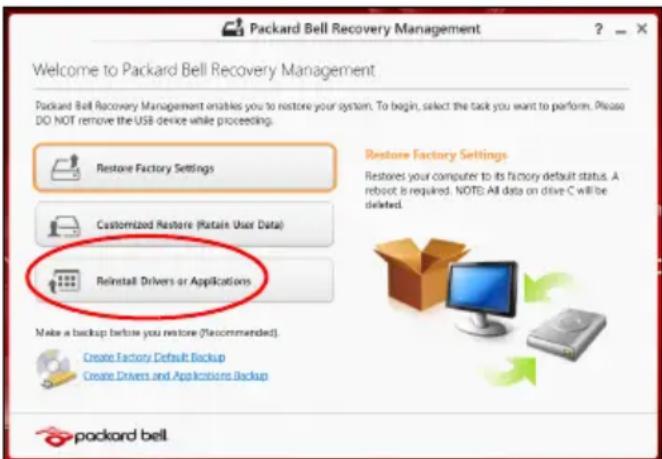 PACKARD BELL Easy Note LG - Réinstaller les pilotes et les applications - 1
