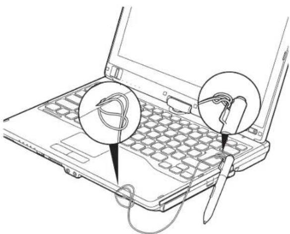 FUJITSU LifeBook T732 - Installing a Pen Tether - 1