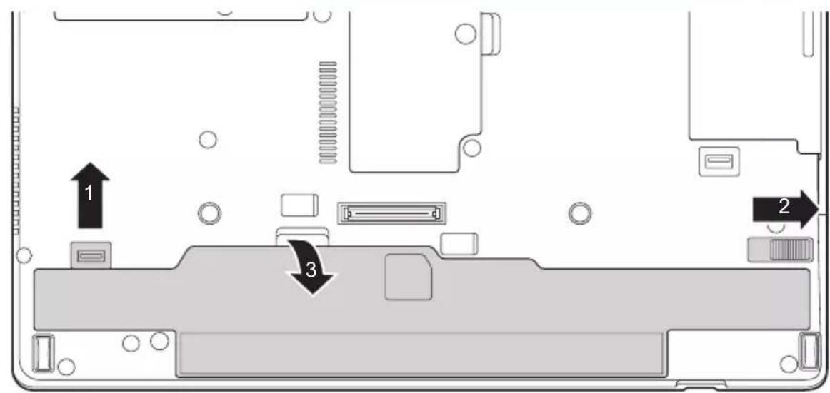 FUJITSU LifeBook T725 - Déposedelabatterie - 1