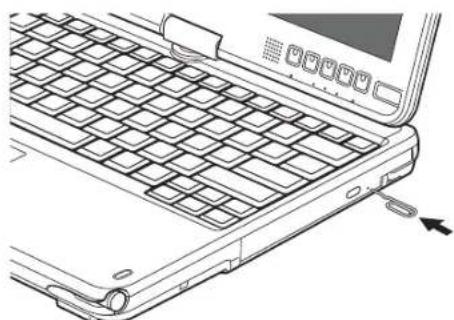 FUJITSU LifeBook T730 - Emergency Optical Drive Tray Release - 1
