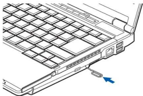 FUJITSU Lifebook S760 - Emergency Optical Drive Tray Release - 1