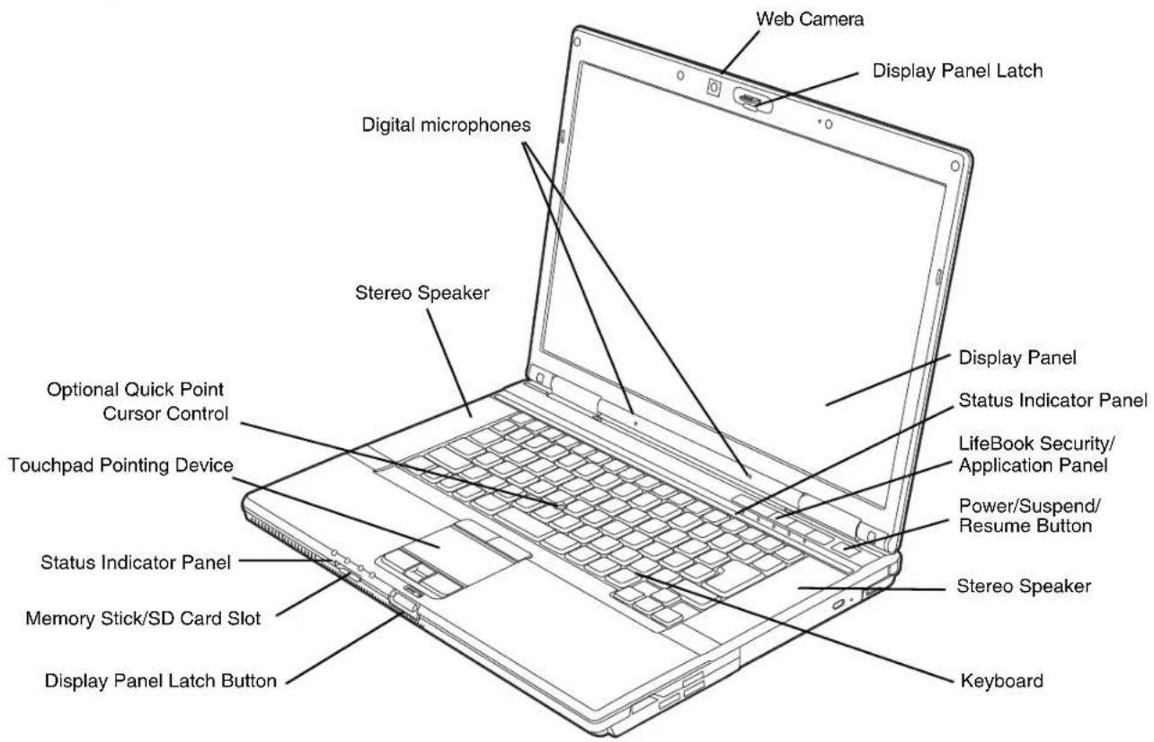 FUJITSU Lifebook E780 - Locating the Controls and Connectors - 1