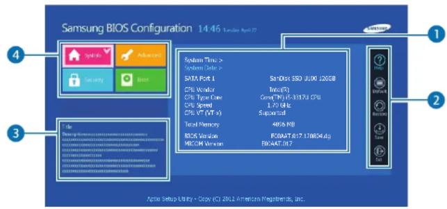 SAMSUNG ATIV Book 9 Style - Décovrir l'écran du BIOS - 1