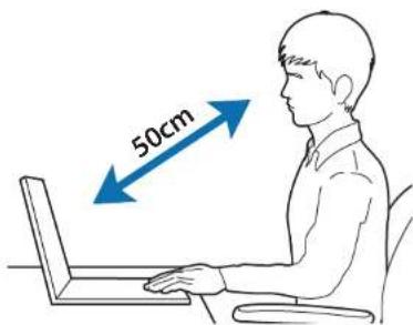 SAMSUNG ATIV Book 9 Style - Position des yeux et luminosité de l'écran - 1