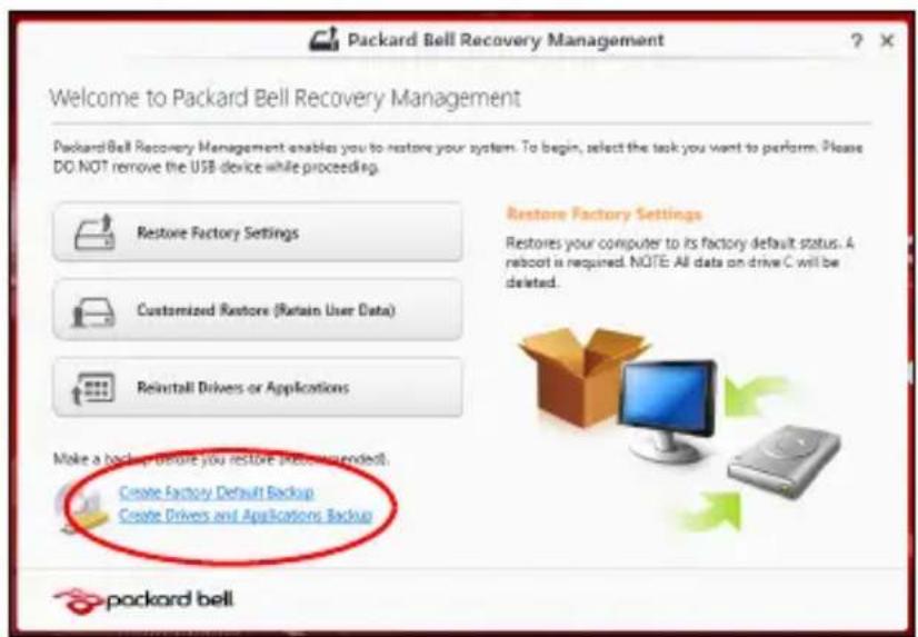 PACKARD BELL EasyNote LV - Crear una copia de seguridad de aplicaciones y controladores - 1