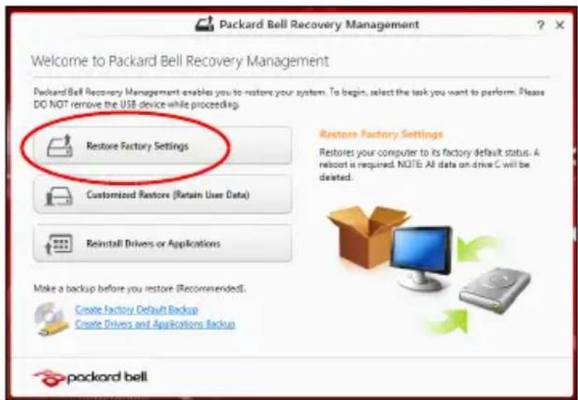 PACKARD BELL EasyNote LV - Wiederherstellung in Windows - 2
