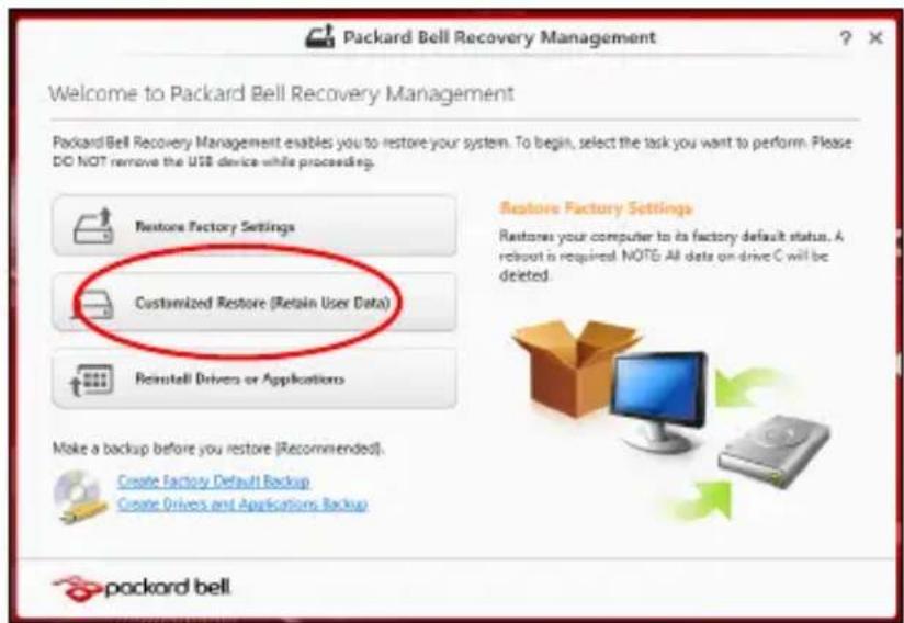 PACKARD BELL EasyNote LV - La fenêtre Réinitialiser votre PC s'ouvre. - 2