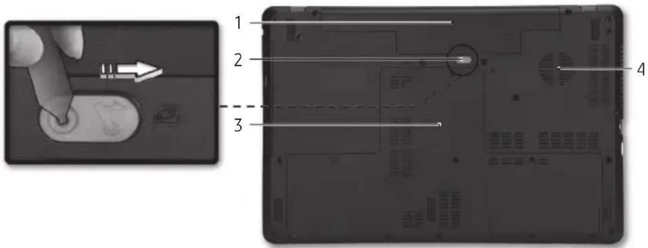 PACKARD BELL EasyNote LV - VISÃO DA BASE - 1