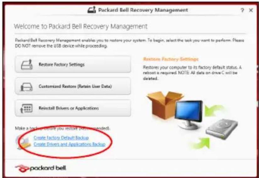 PACKARD BELL EasyNote LV - Creare backup per driver e applicazioni - 1