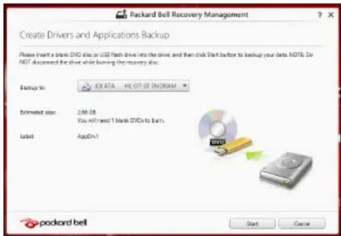 PACKARD BELL EasyNote LV - Crear una copia de seguridad de aplicaciones y controladores - 3