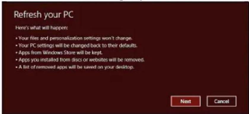 PACKARD BELL EasyNote LV - Het venster PC herstellen worden geopend. - 1