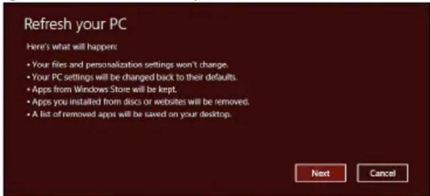 PACKARD BELL EasyNote LV - Caution: Reset your PC will erase all files on your hard drive. - 2