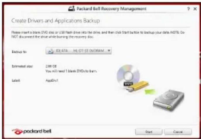 PACKARD BELL EasyNote LV - Creare backup per driver e applicazioni - 3
