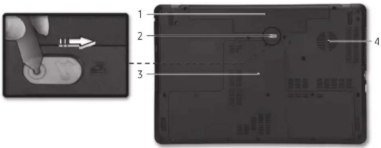 PACKARD BELL EasyNote LV - VUE DE LA BASE - 1