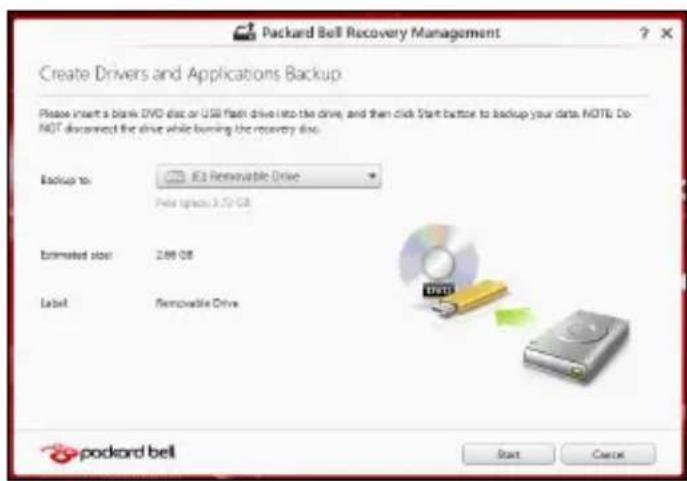 PACKARD BELL EasyNote LV - Back-up make van stuurprogramma's en toepassingen - 2