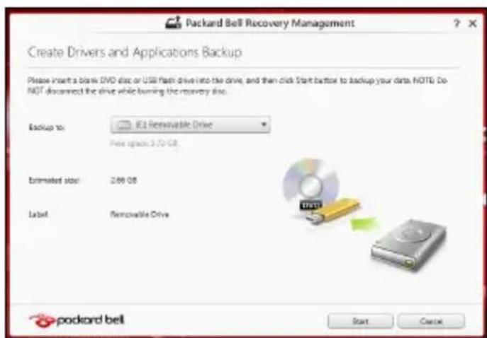 PACKARD BELL EasyNote LV - Criar cépía de segurança de controladores e de aplicações - 2