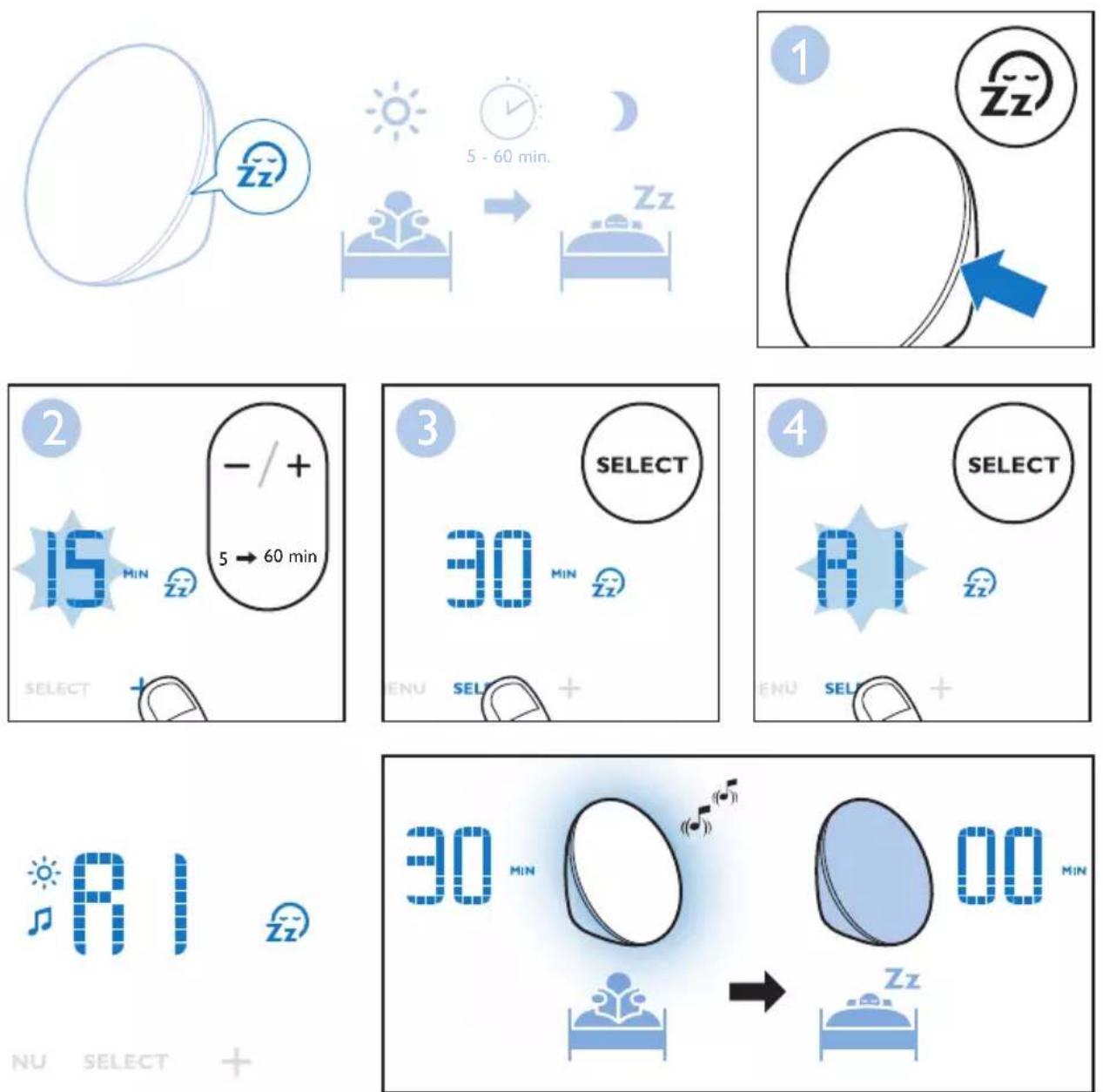PHILIPS Wakeup Light HF3521 - Slå alarmen av eller på - 1
