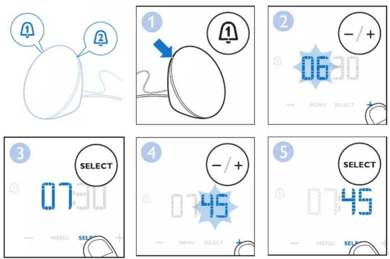 PHILIPS Wakeup Light HF3521 - Slå på och stänga av larmfunktionen - 1