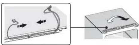 Diagram showing airflow around a curved pipe or duct.