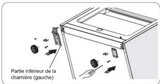 Partie inférieure de la charnière (gauche)